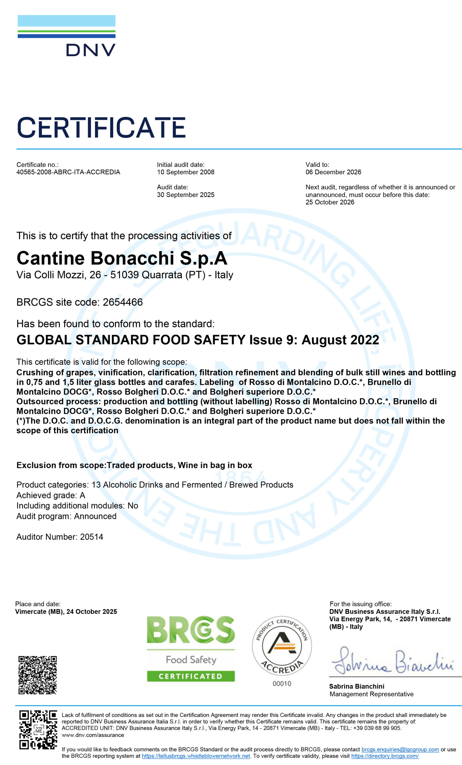 BRC Certificate