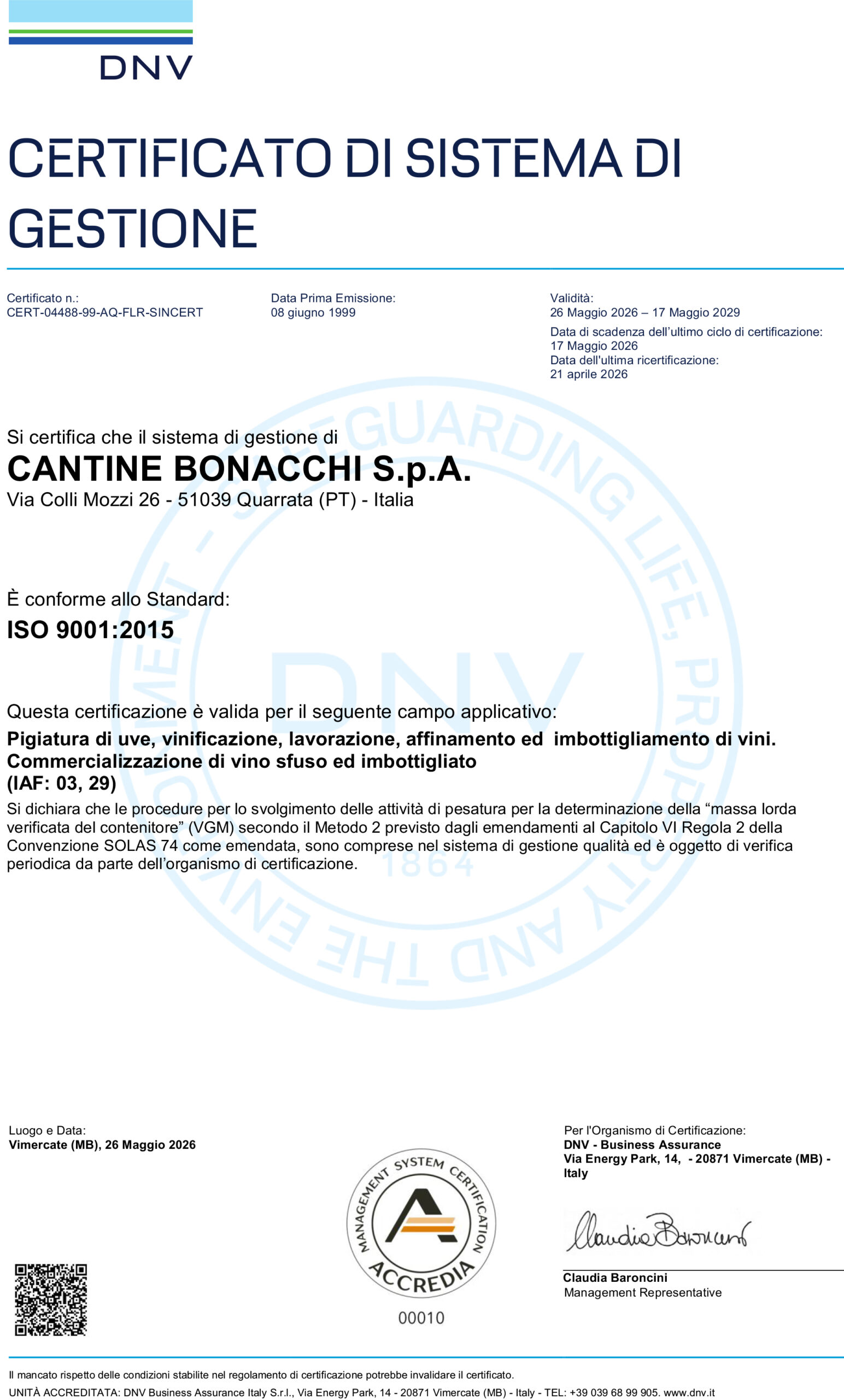MSC Certificate